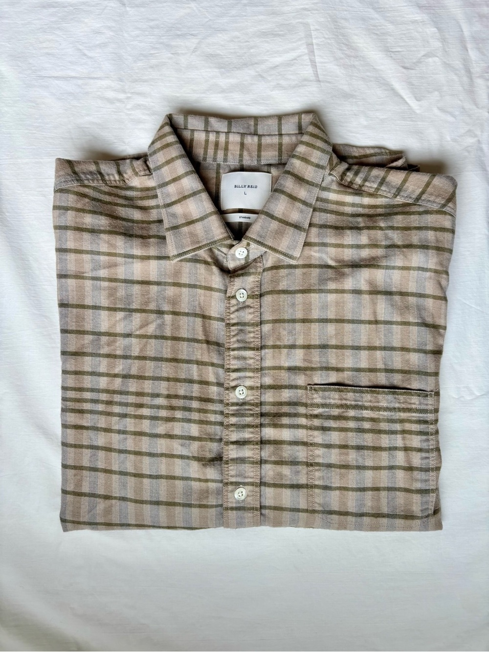 Billy Reid Plaid Cotton Flannel Button Up Long Sleeve Shirt Men’s Size Large EUC